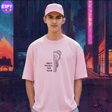 Buy Men's Pink  Graphic Printed Oversized T-shirt