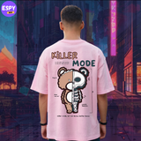 Buy Men's Pink  Graphic Printed Oversized T-shirt
