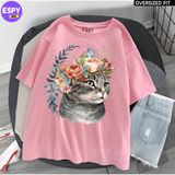 Kawaii - Oversized Printed Pink T shirt