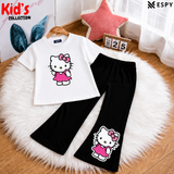 Trendy Kids 2-Piece Outfit Set – Top & Black Flared Pants