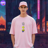 Buy Men's Pink  Graphic Printed Oversized T-shirt
