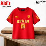 Kids Spain World Cup Cotton Drop Shoulder T-Shirt