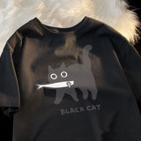 Cat Pure Cotton Trendy Summer Unisex T-shirt