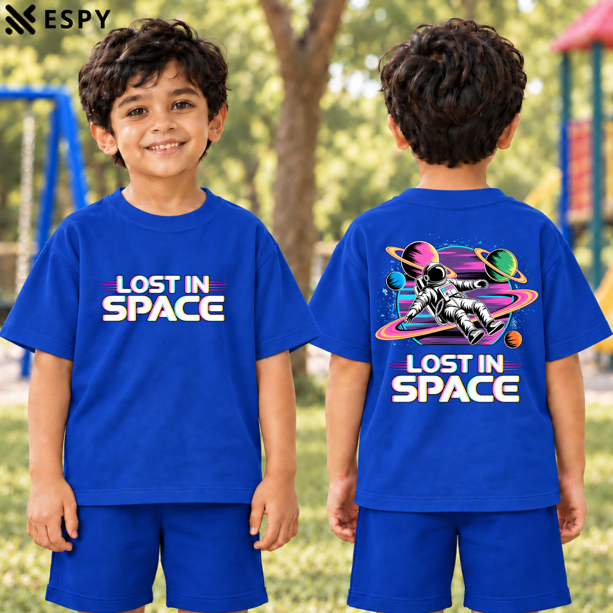 Trendy Kids Space Drop Shoulder T-Shirt – Premium Quality