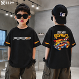 Trendy Kids Raching Car Drop Shoulder T-Shirt – Premium Quality