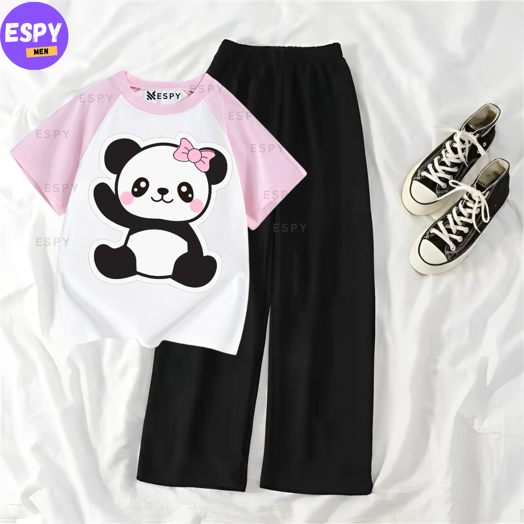 Contrast Summer Casual Two Piece Sets Fashion Women Kawaii Print T-Shirt And Pants Outfits Tracksuits