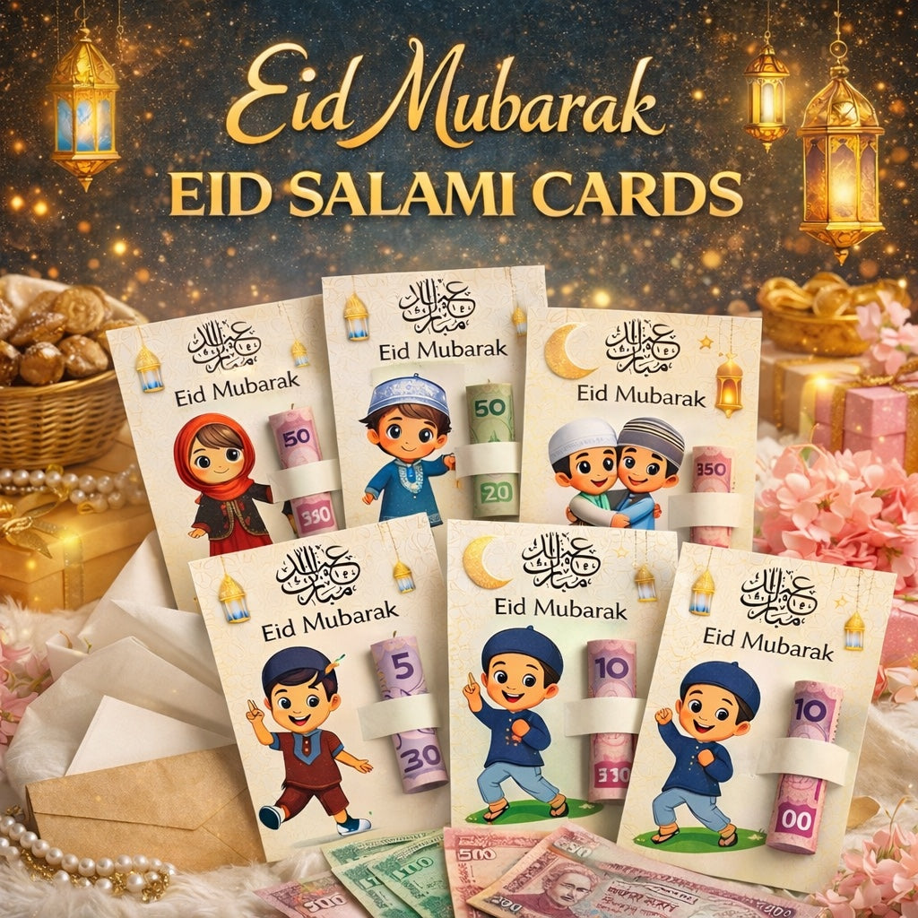 Stylish Eid Salami Card for Kids & Family - Bundle