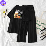 Summer Casual Two Piece Sets Fashion Women Floral Print T-Shirt And Straight Pants Outfits Tracksuits