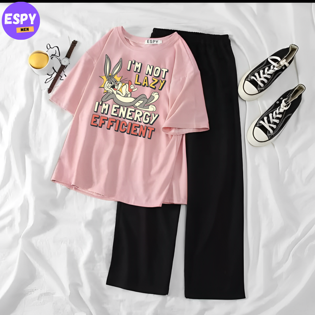 Summer Casual Two Piece Sets Fashion Women Printed T-Shirt And Straight Pants Outfits