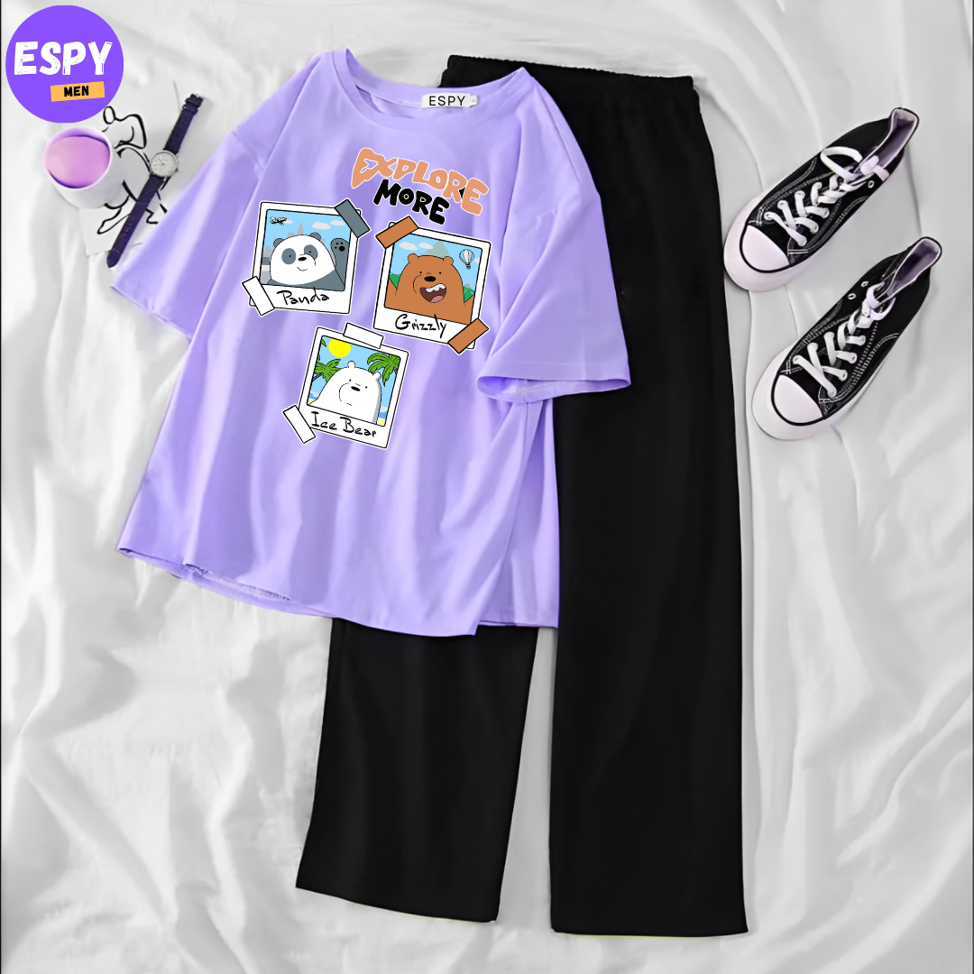 Women's Oversized T shirt And Pant Set