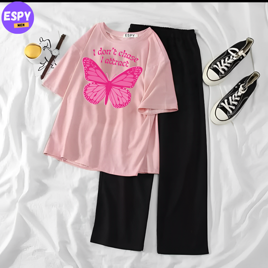 Women's Oversized T shirt And Pant Set