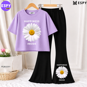 Trendy Women’s Co-Ord Set – Loose Fit Tee & Bootcut Pants