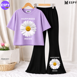 Trendy Women’s Co-Ord Set – Loose Fit Tee & Bootcut Pants