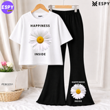 Trendy Women’s Co-Ord Set – Loose Fit Tee & Bootcut Pants