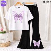 Trendy Women’s Co-Ord Set – Loose Fit Tee & Bootcut Pants
