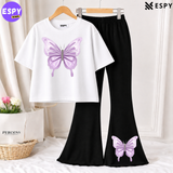 Trendy Women’s Co-Ord Set – Loose Fit Tee & Bootcut Pants