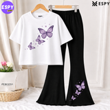 Trendy Women’s Co-Ord Set – Loose Fit Tee & Bootcut Pants