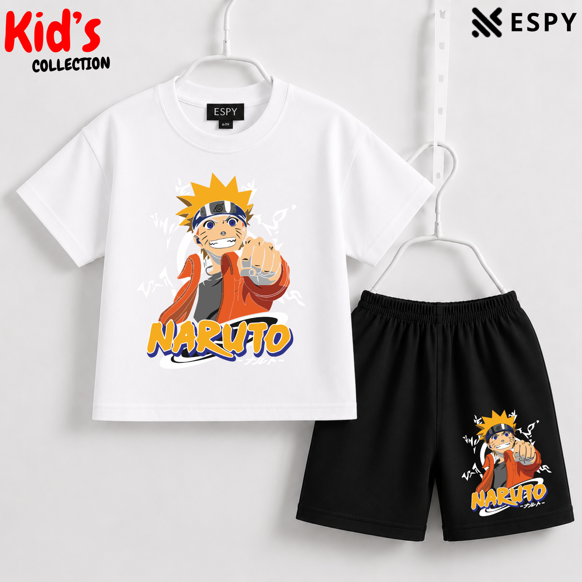 Soft Cotton Drop Shoulder T-Shirt & Shorts Set for Kids