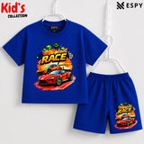 Soft Cotton Drop Shoulder T-Shirt & Shorts Set for Kids