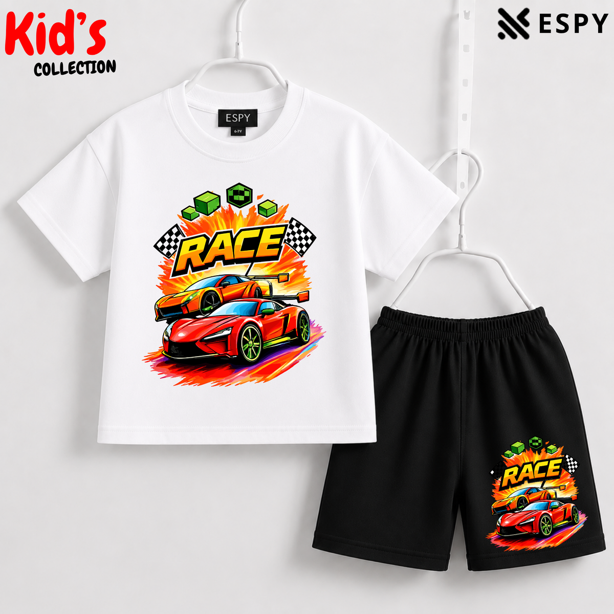 Soft Cotton Drop Shoulder T-Shirt & Shorts Set for Kids