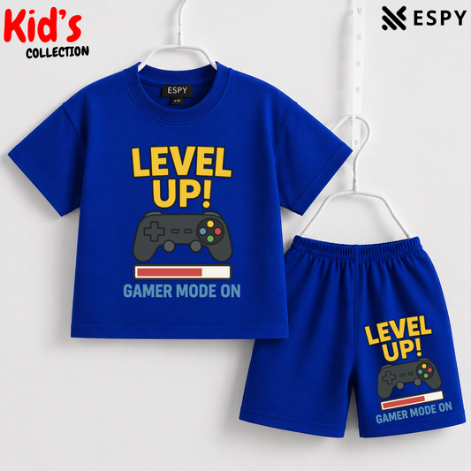Soft Cotton Drop Shoulder T-Shirt & Shorts Set for Kids