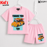 Soft Cotton Drop Shoulder T-Shirt & Shorts Set for Kids