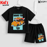 Soft Cotton Drop Shoulder T-Shirt & Shorts Set for Kids