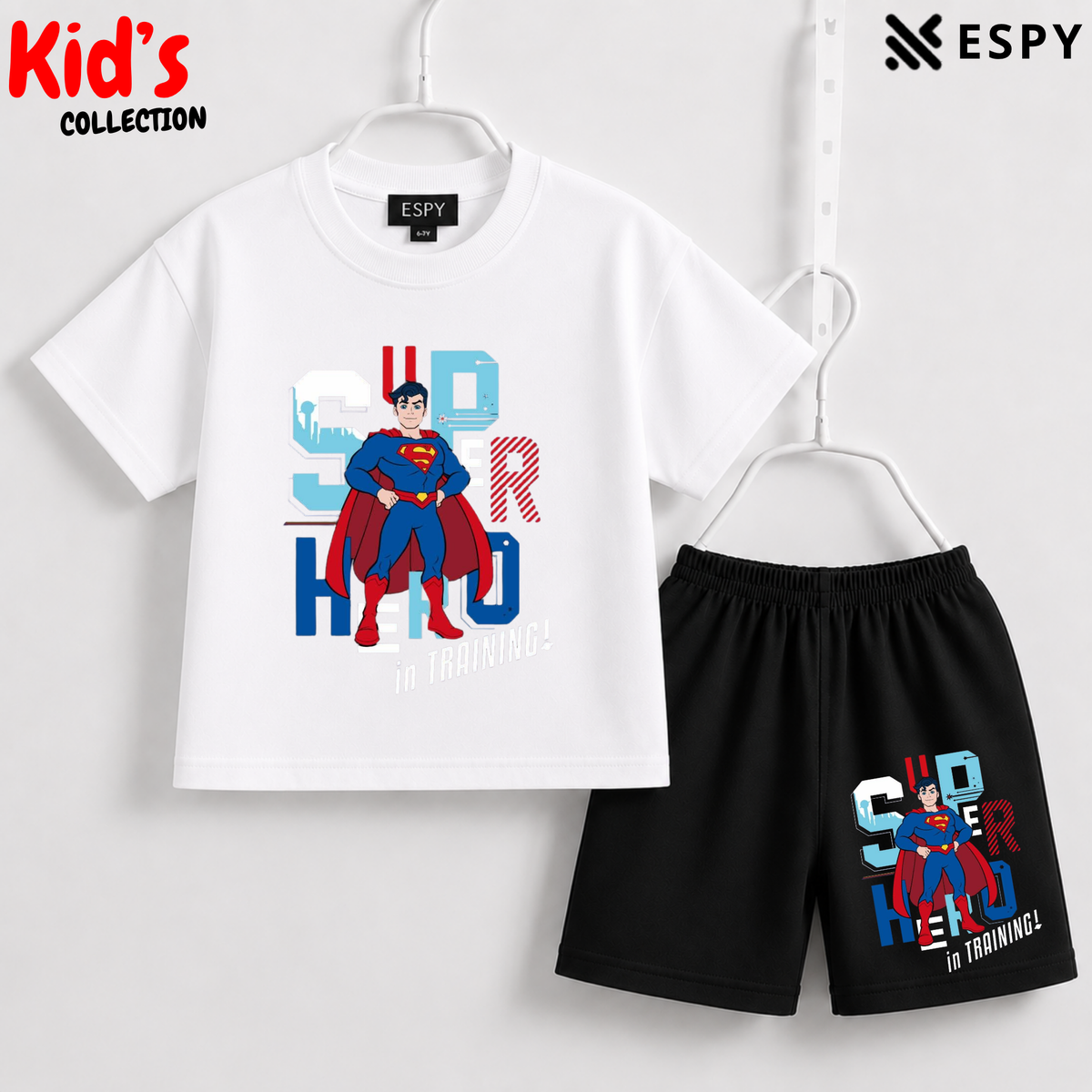 Soft Cotton Drop Shoulder T-Shirt & Shorts Set for Kids