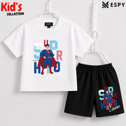 Soft Cotton Drop Shoulder T-Shirt & Shorts Set for Kids