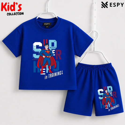 Soft Cotton Drop Shoulder T-Shirt & Shorts Set for Kids