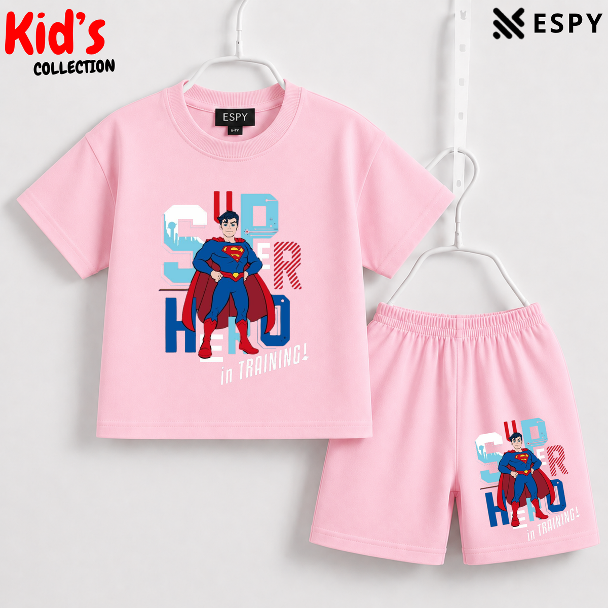 Soft Cotton Drop Shoulder T-Shirt & Shorts Set for Kids