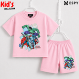 Soft Cotton Drop Shoulder T-Shirt & Shorts Set for Kids
