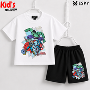 Soft Cotton Drop Shoulder T-Shirt & Shorts Set for Kids