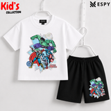 Soft Cotton Drop Shoulder T-Shirt & Shorts Set for Kids