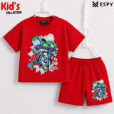 Soft Cotton Drop Shoulder T-Shirt & Shorts Set for Kids