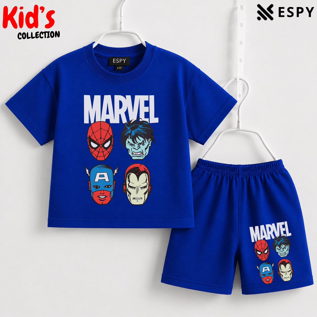Soft Cotton Drop Shoulder T-Shirt & Shorts Set for Kids