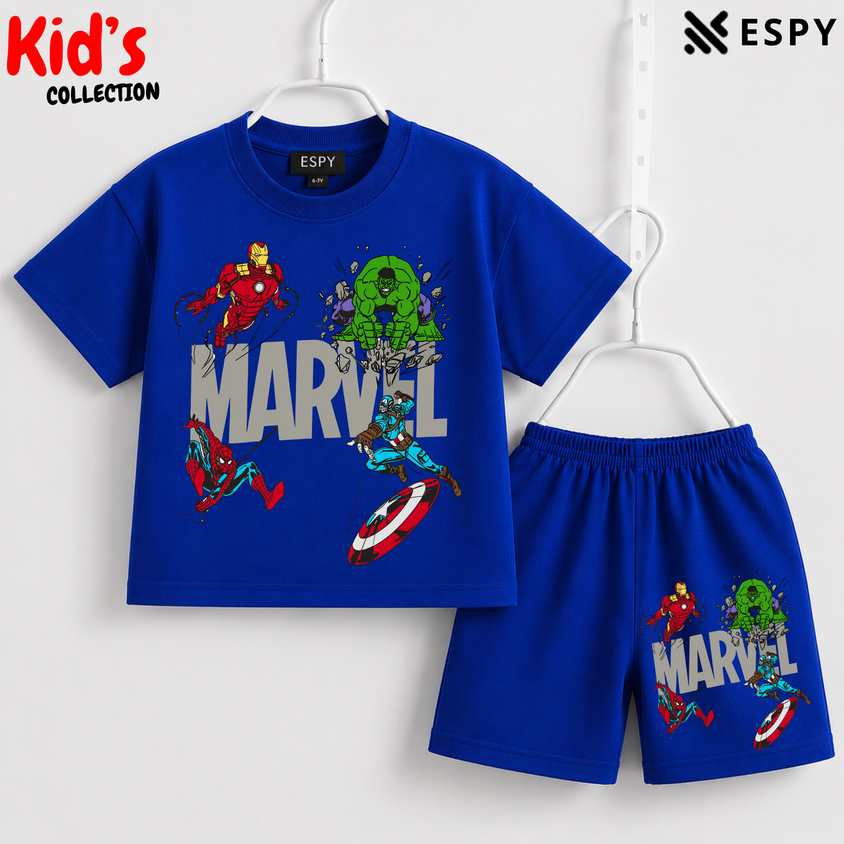 Soft Cotton Drop Shoulder T-Shirt & Shorts Set for Kids