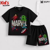 Soft Cotton Drop Shoulder T-Shirt & Shorts Set for Kids