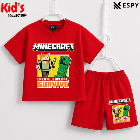 Premium Cotton Kids Co-Ord Set | Drop Shoulder T-Shirt & Shorts