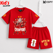 Kids Spain World Cup Champion Cotton T-Shirt & Shorts Set