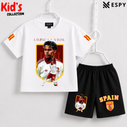Kids Lamine Yamal World Cup Champion Cotton T-Shirt & Shorts Set