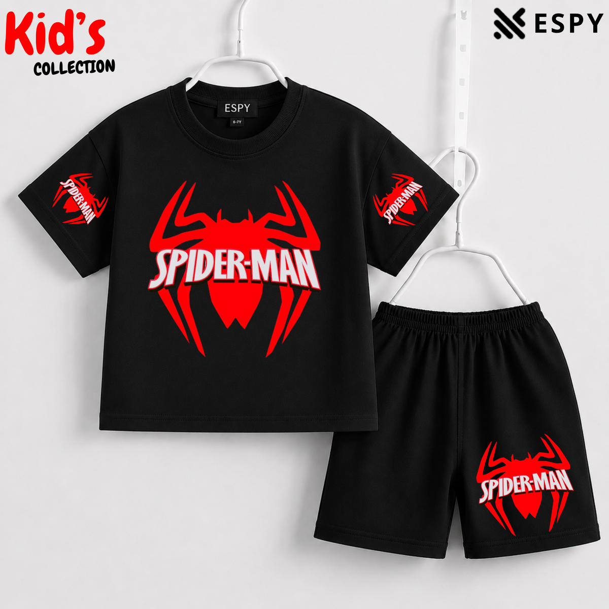 Soft Cotton Drop Shoulder T-Shirt & Shorts Set for Kids