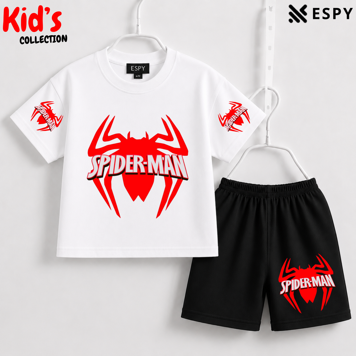 Soft Cotton Drop Shoulder T-Shirt & Shorts Set for Kids