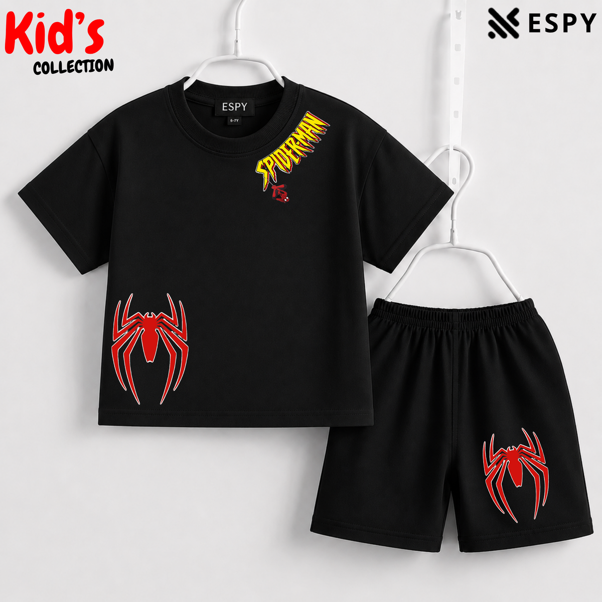 Soft Cotton Drop Shoulder T-Shirt & Shorts Set for Kids