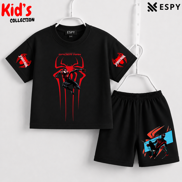 Soft Cotton Drop Shoulder T-Shirt & Shorts Set for Kids