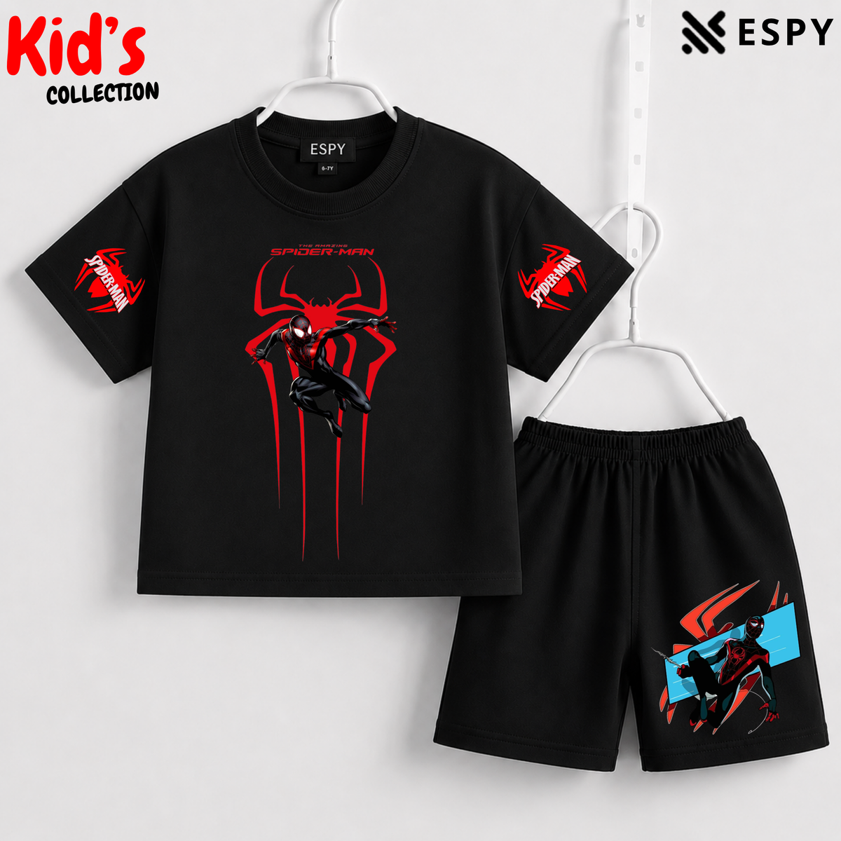 Soft Cotton Drop Shoulder T-Shirt & Shorts Set for Kids
