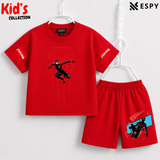 Soft Cotton Drop Shoulder T-Shirt & Shorts Set for Kids
