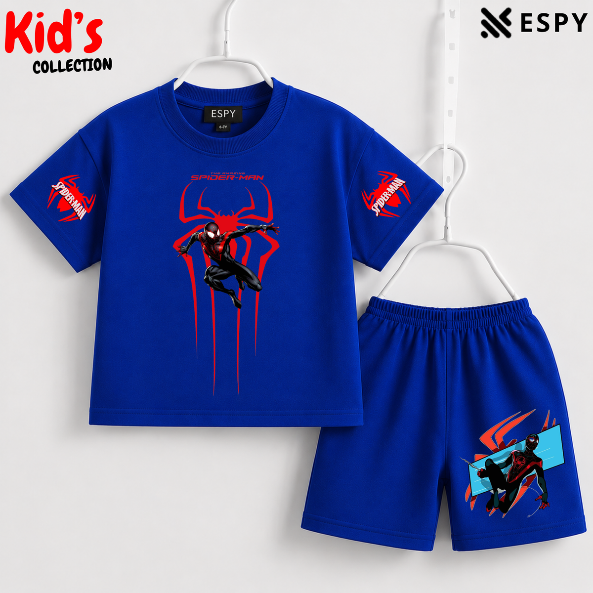 Soft Cotton Drop Shoulder T-Shirt & Shorts Set for Kids