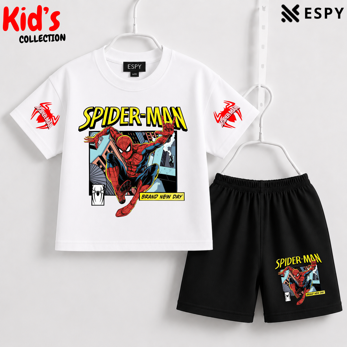 Soft Cotton Drop Shoulder T-Shirt & Shorts Set for Kids