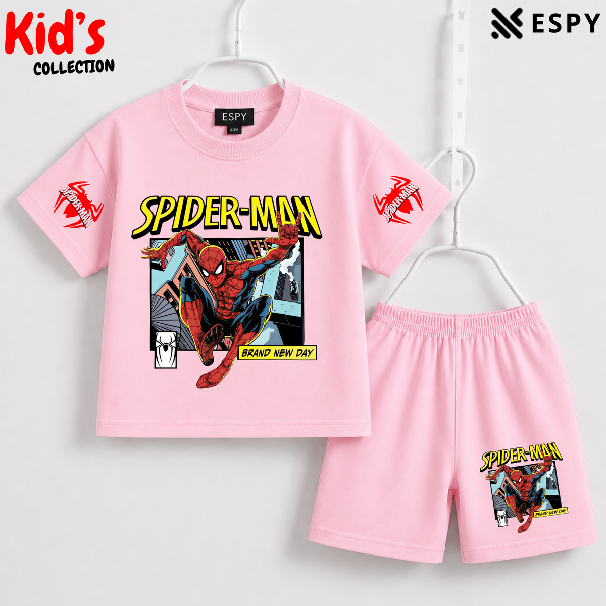 Soft Cotton Drop Shoulder T-Shirt & Shorts Set for Kids